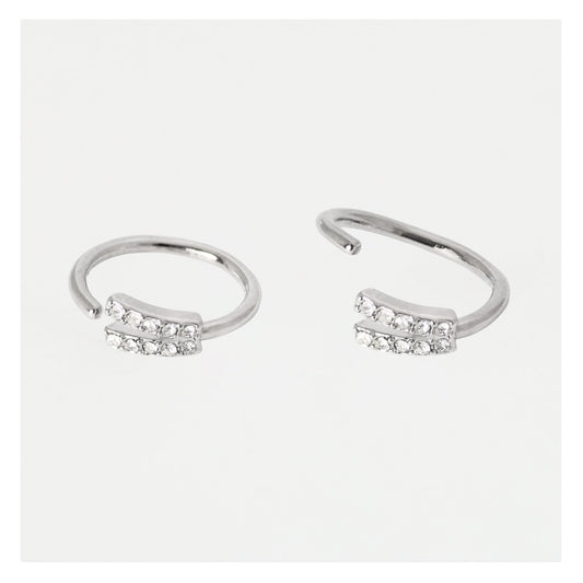Silver Gemset V Twist Ring