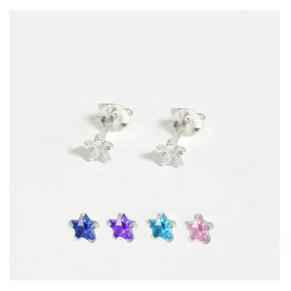 Silver Tiny CZ Stardust Ear Studs