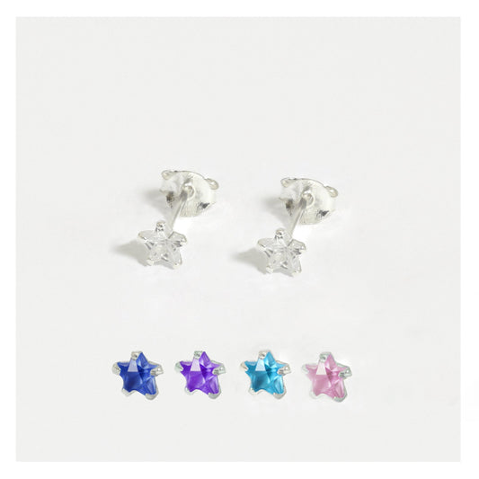 Silver Tiny CZ Stardust Ear Studs