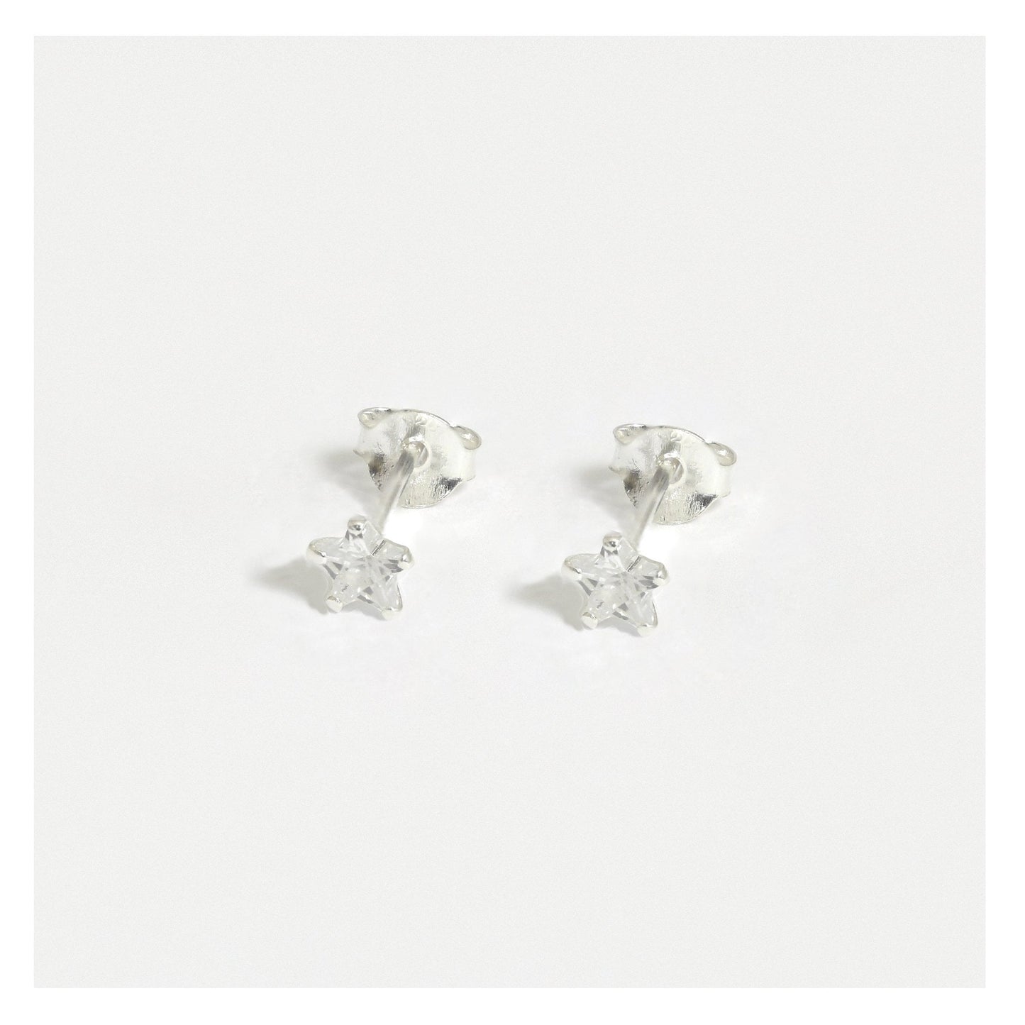 Silver Tiny CZ Stardust Ear Studs
