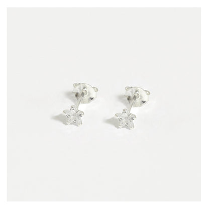 Silver Tiny CZ Stardust Ear Studs