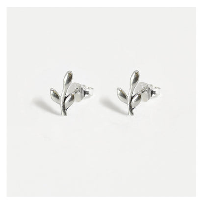 Ear Studs with Tiny Whispering Leaves