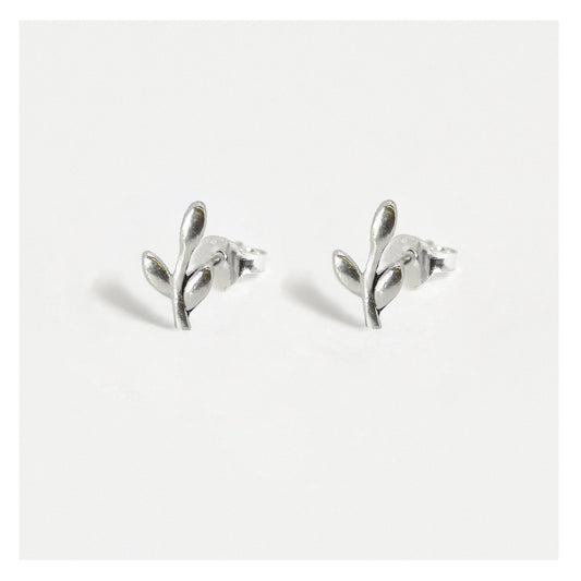 Ear Studs with Tiny Whispering Leaves