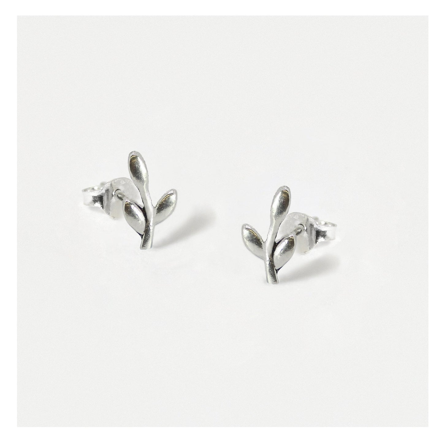 Ear Studs with Tiny Whispering Leaves