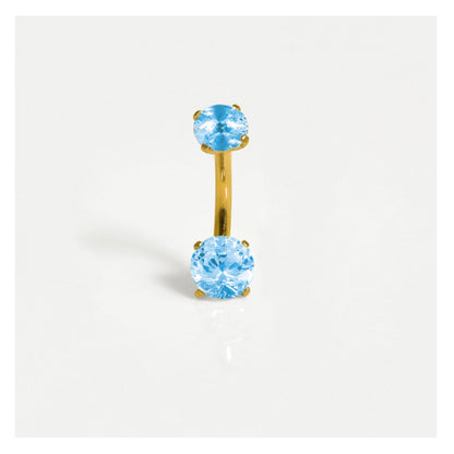 Gold Double Clawset Belly Bar