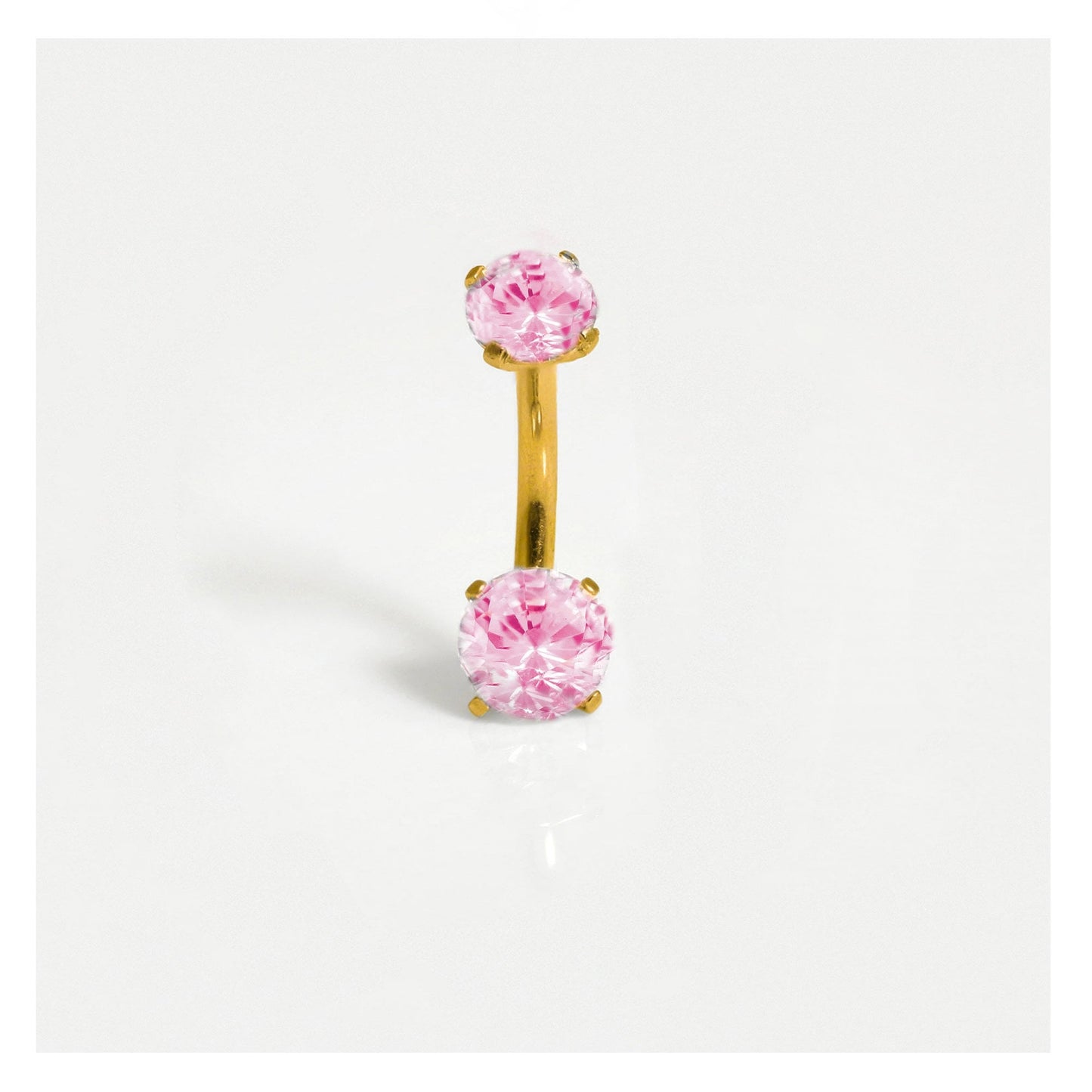 Gold Double Clawset Belly Bar