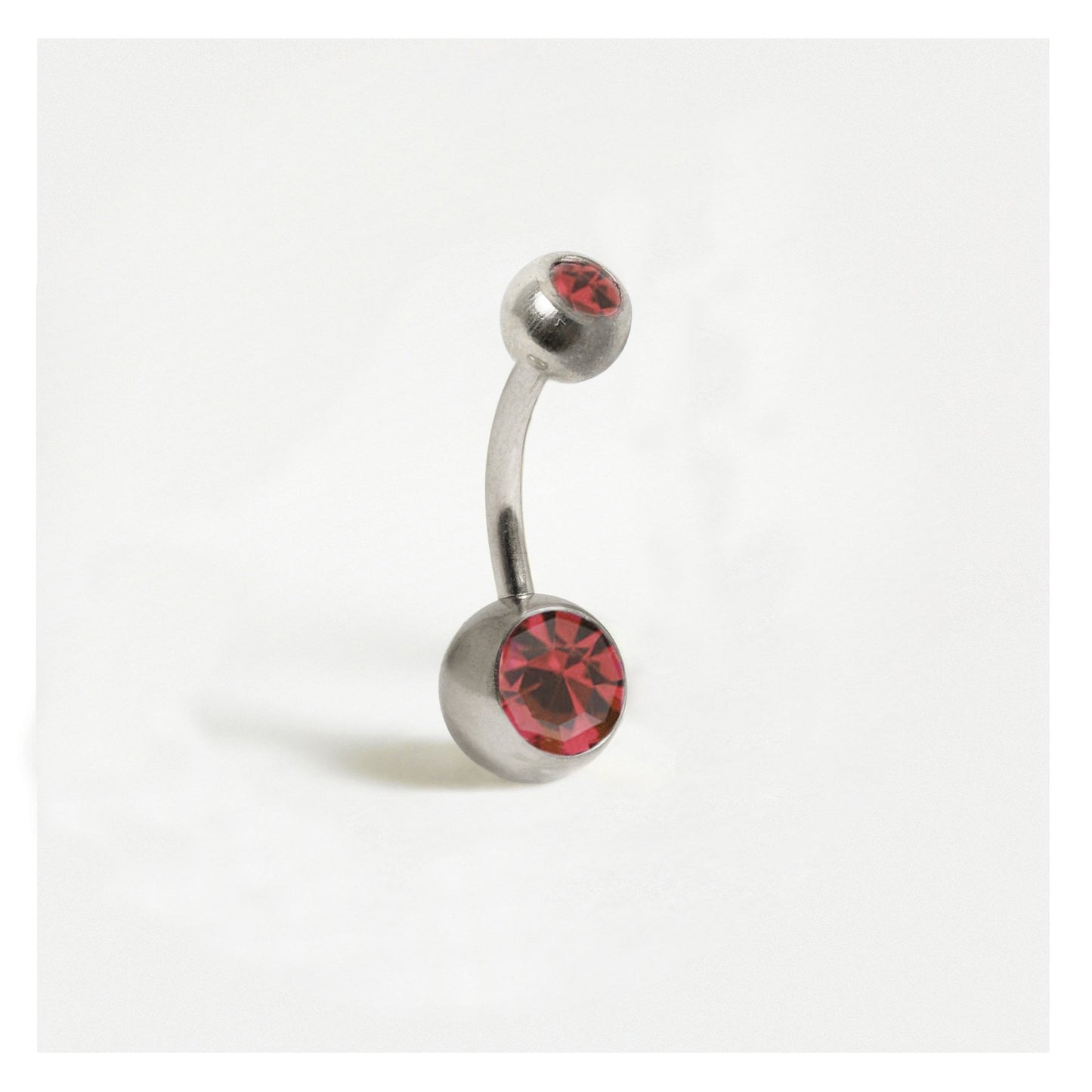 Steel Double Jewelled Belly Bar