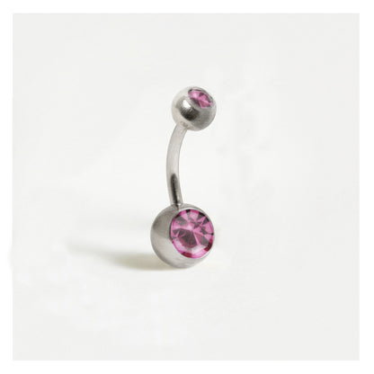 Steel Double Jewelled Belly Bar