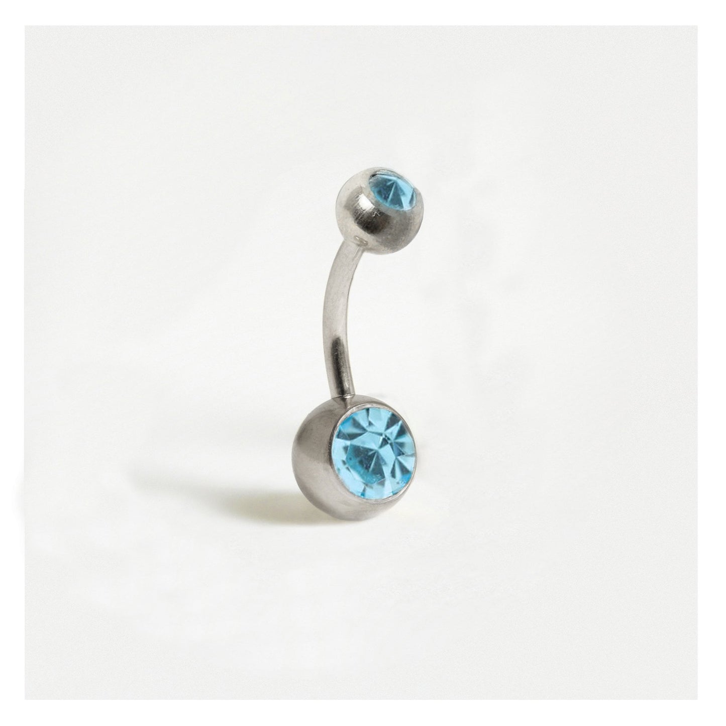 Steel Double Jewelled Belly Bar