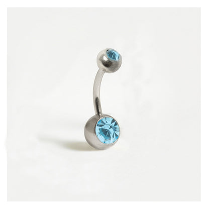 Steel Double Jewelled Belly Bar