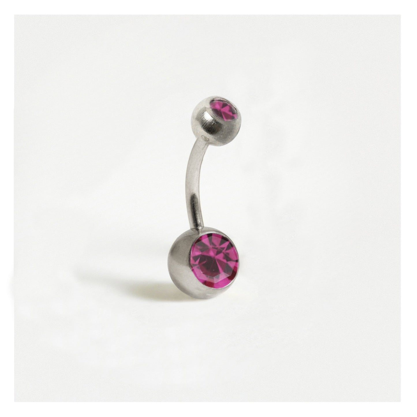 Steel Double Jewelled Belly Bar