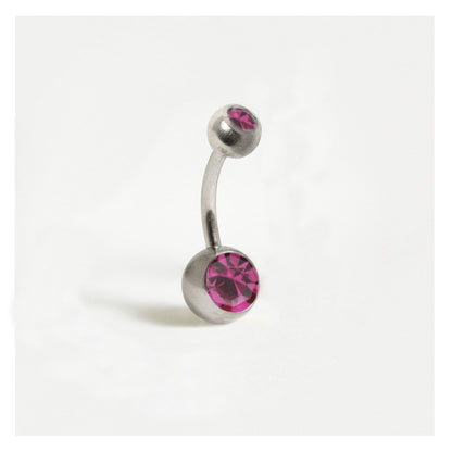 Steel Double Jewelled Belly Bar