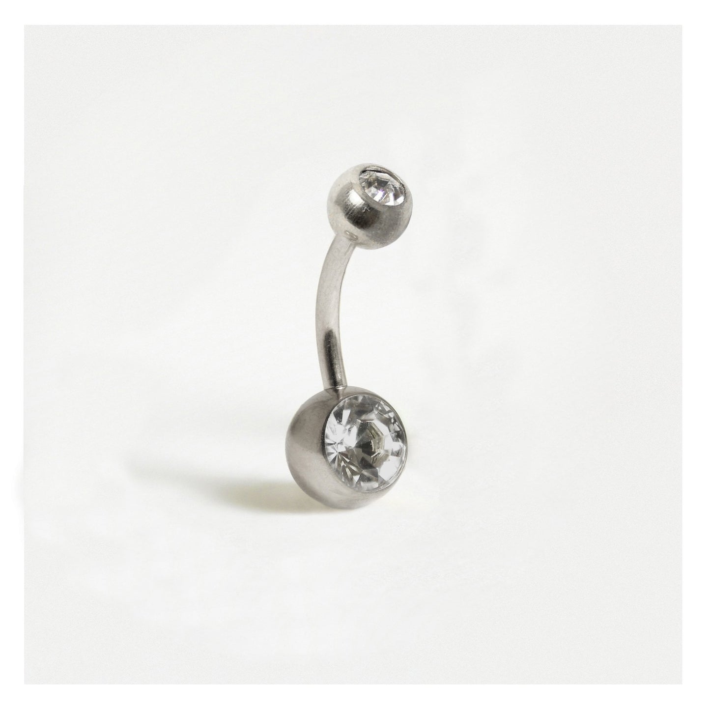 Steel Double Jewelled Belly Bar