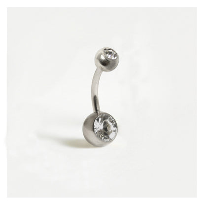 Steel Double Jewelled Belly Bar