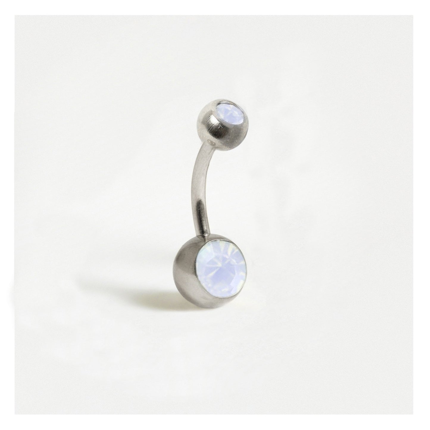 Steel Double Jewelled Belly Bar
