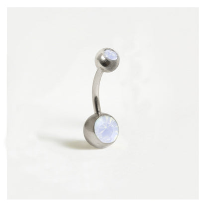 Steel Double Jewelled Belly Bar