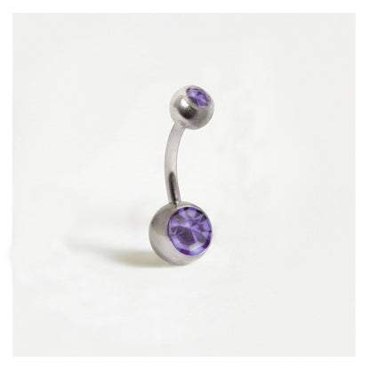 Steel Double Jewelled Belly Bar