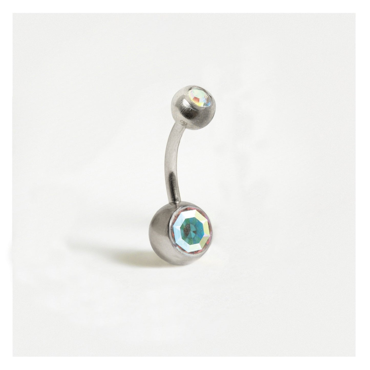 Steel Double Jewelled Belly Bar