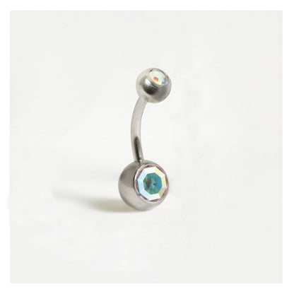 Steel Double Jewelled Belly Bar