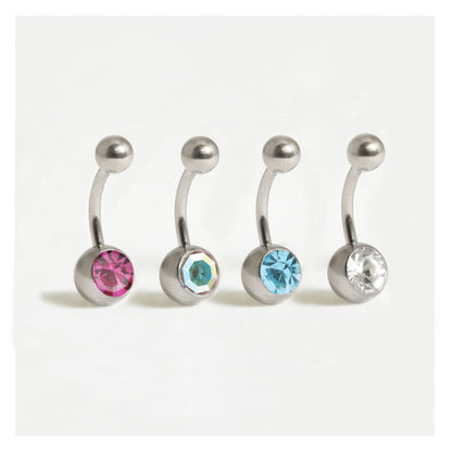 Steel Jewelled Micro Belly Bar