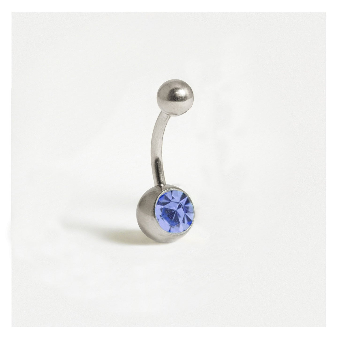 Titanium Single Jewelled Belly Bar
