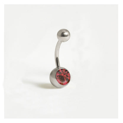 Titanium Single Jewelled Belly Bar