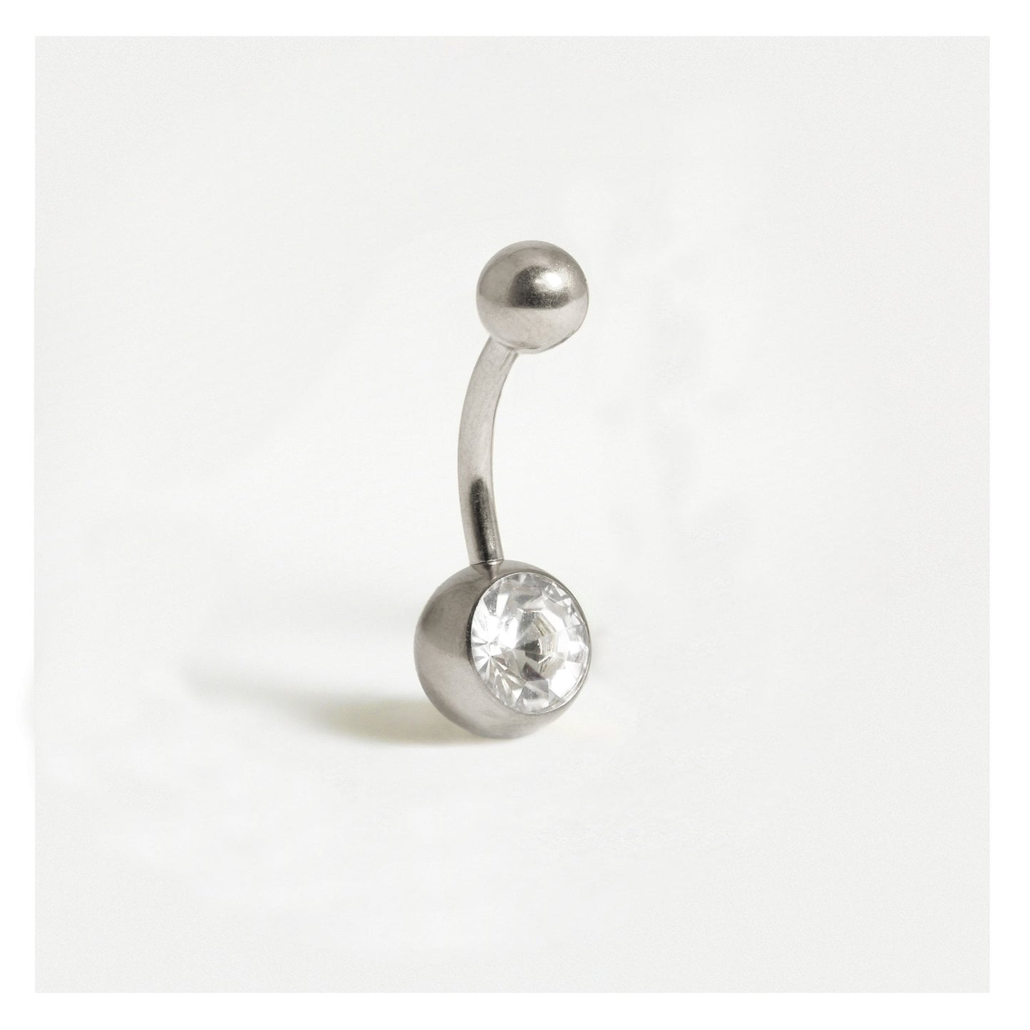 Titanium Single Jewelled Belly Bar
