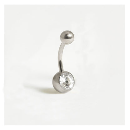 Titanium Single Jewelled Belly Bar