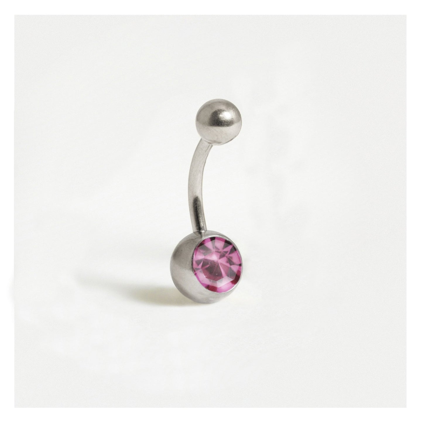 Titanium Single Jewelled Belly Bar