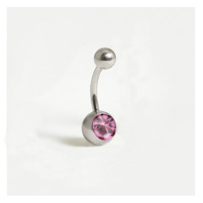 Titanium Single Jewelled Belly Bar