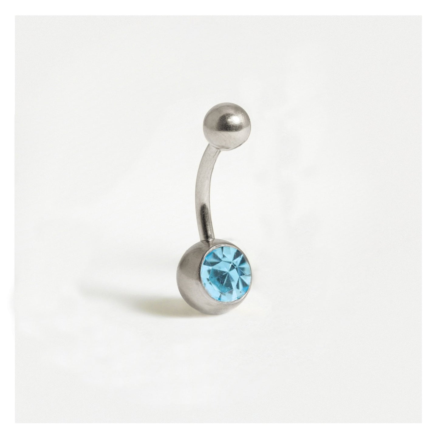 Titanium Single Jewelled Belly Bar