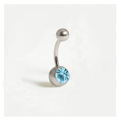 Titanium Single Jewelled Belly Bar