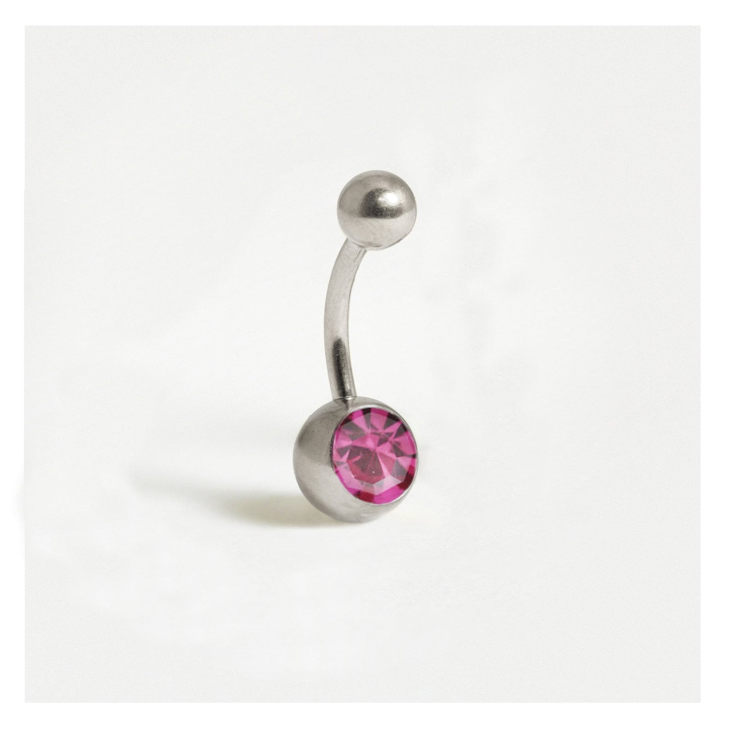 Titanium Single Jewelled Belly Bar