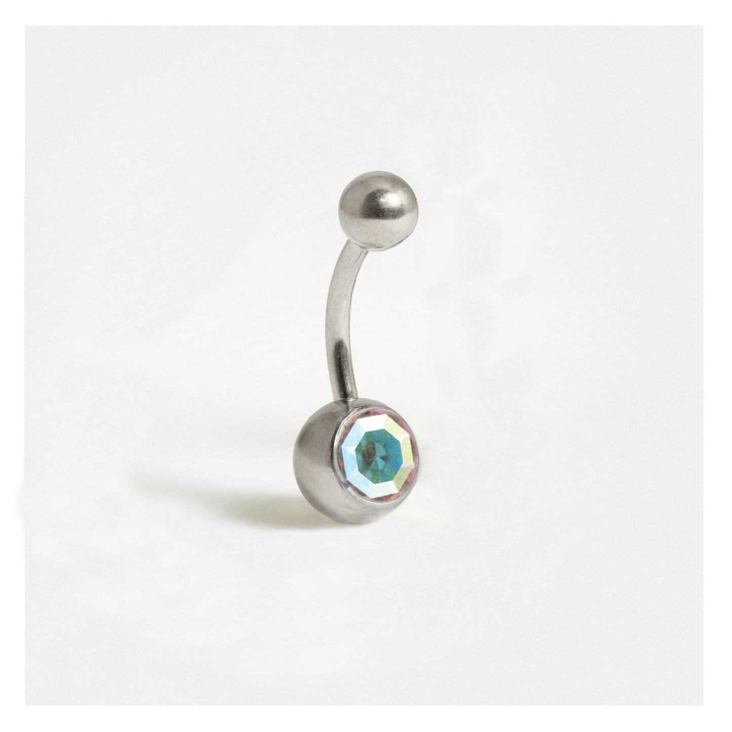 Titanium Single Jewelled Belly Bar