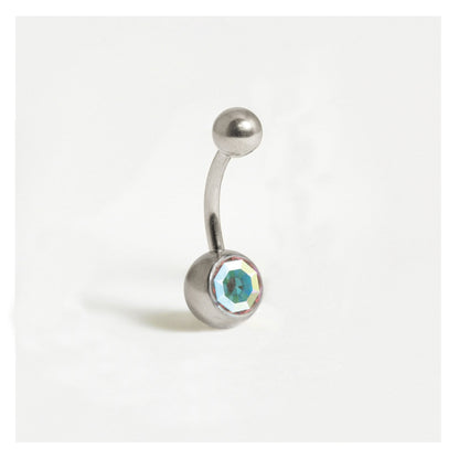 Titanium Single Jewelled Belly Bar