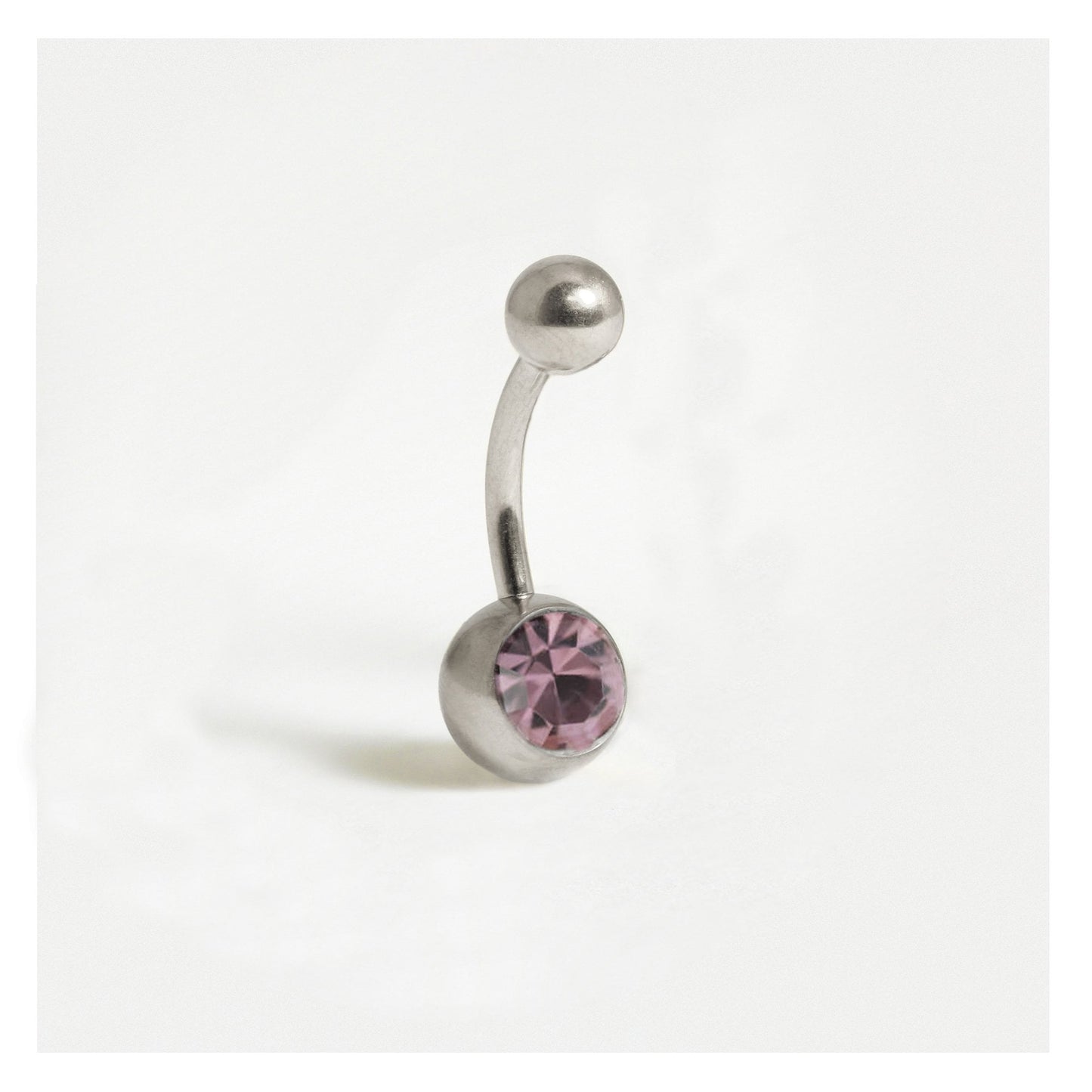 Titanium Single Jewelled Belly Bar