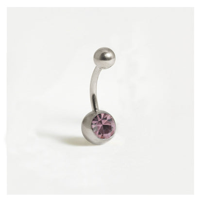 Titanium Single Jewelled Belly Bar