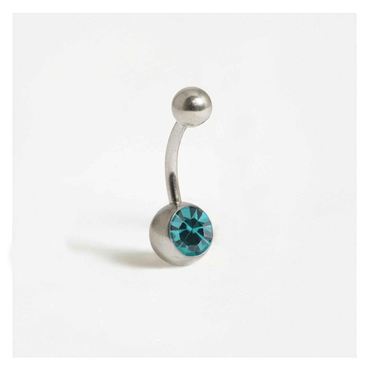 Titanium Single Jewelled Belly Bar
