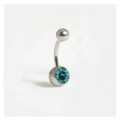 Titanium Single Jewelled Belly Bar