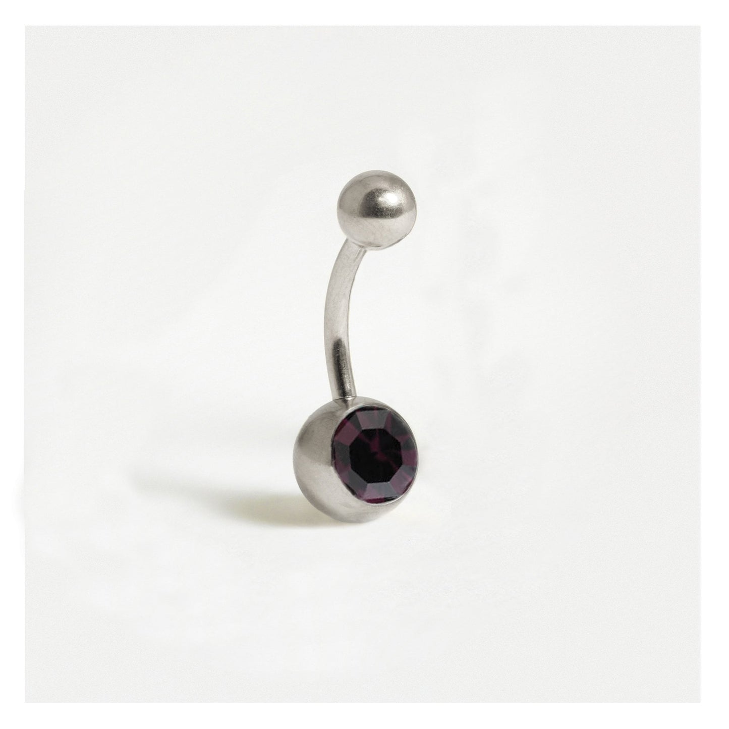 Titanium Single Jewelled Belly Bar