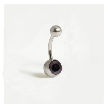 Titanium Single Jewelled Belly Bar