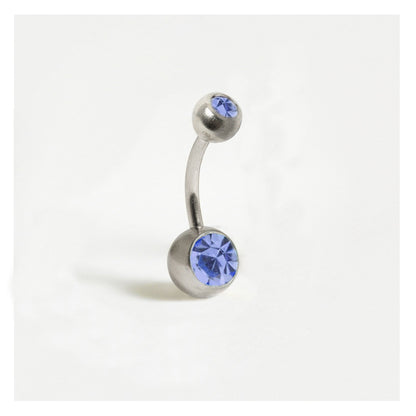 Titanium Double Jewelled Belly Bar