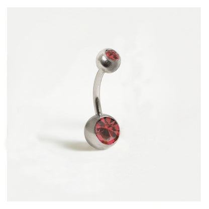 Titanium Double Jewelled Belly Bar