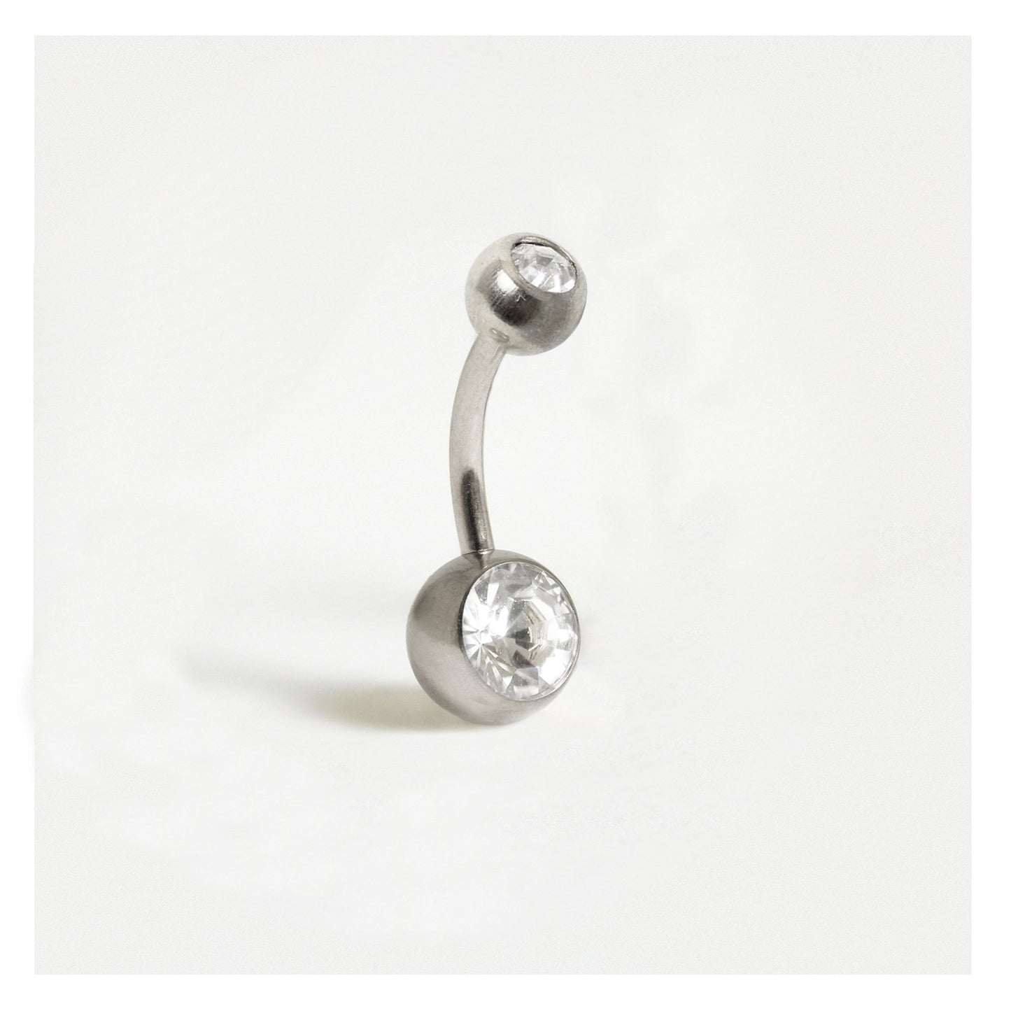 Titanium Double Jewelled Belly Bar