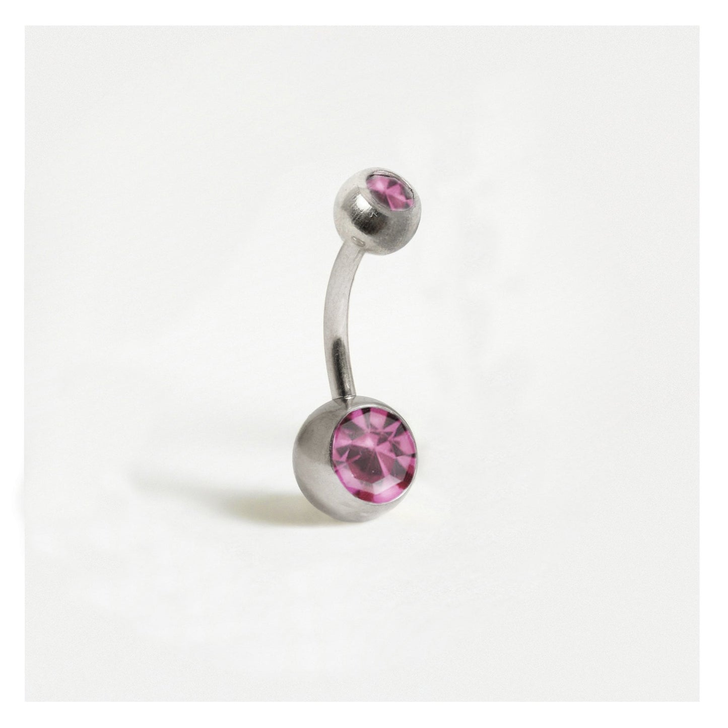 Titanium Double Jewelled Belly Bar