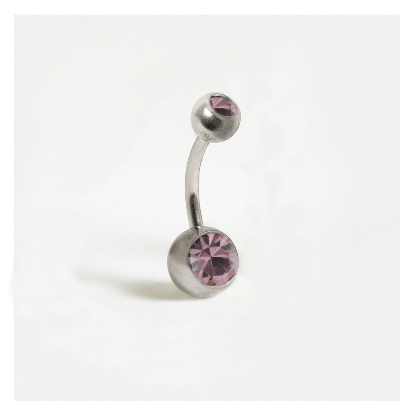 Titanium Double Jewelled Belly Bar