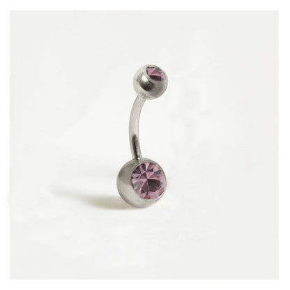 Titanium Double Jewelled Belly Bar