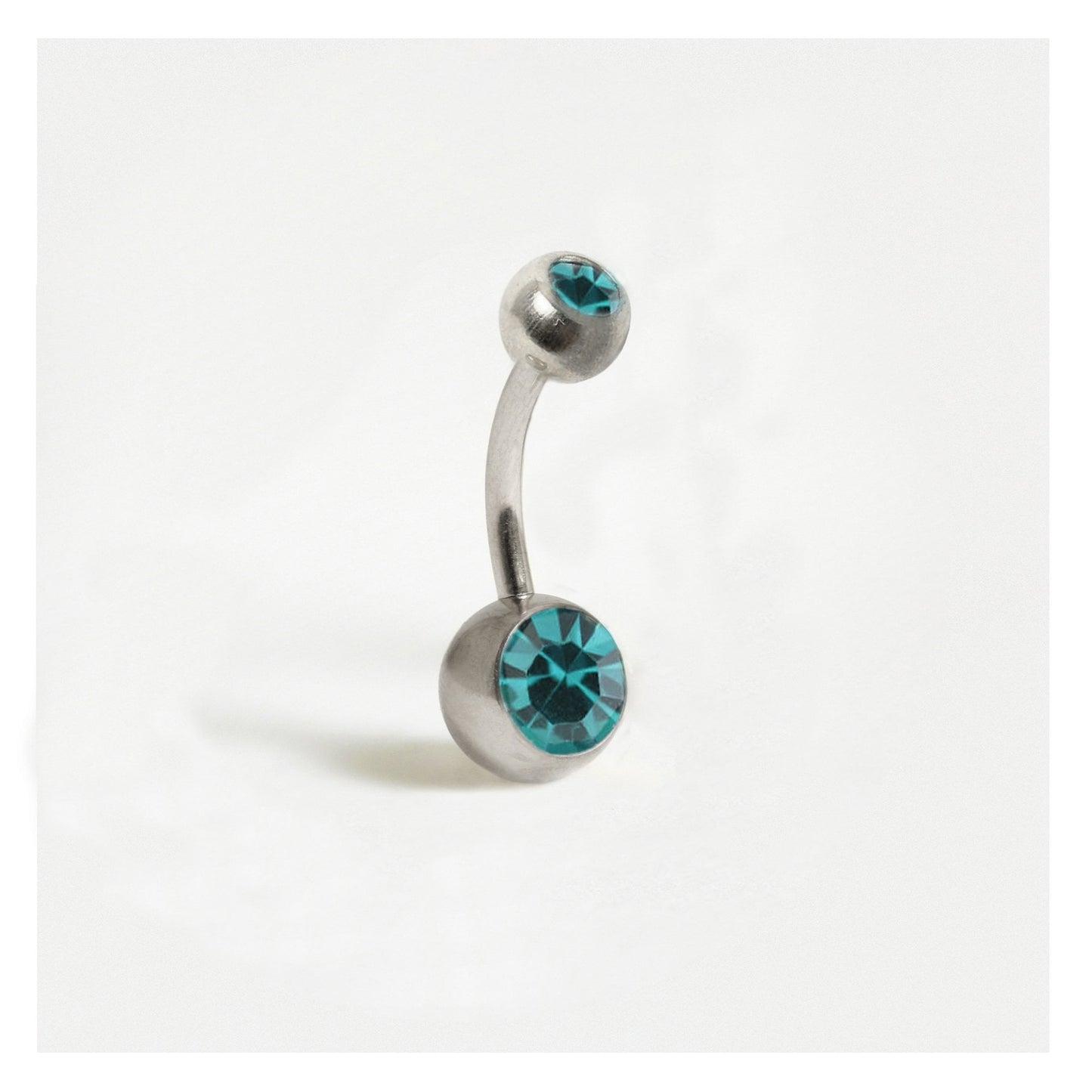 Titanium Double Jewelled Belly Bar