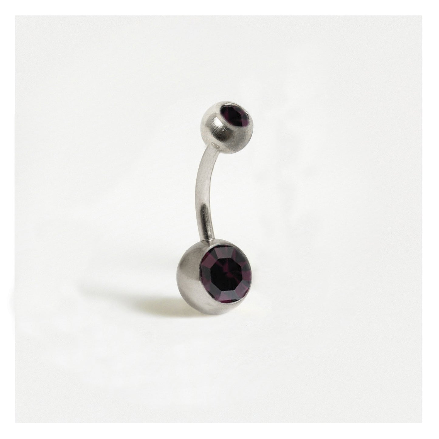 Titanium Double Jewelled Belly Bar