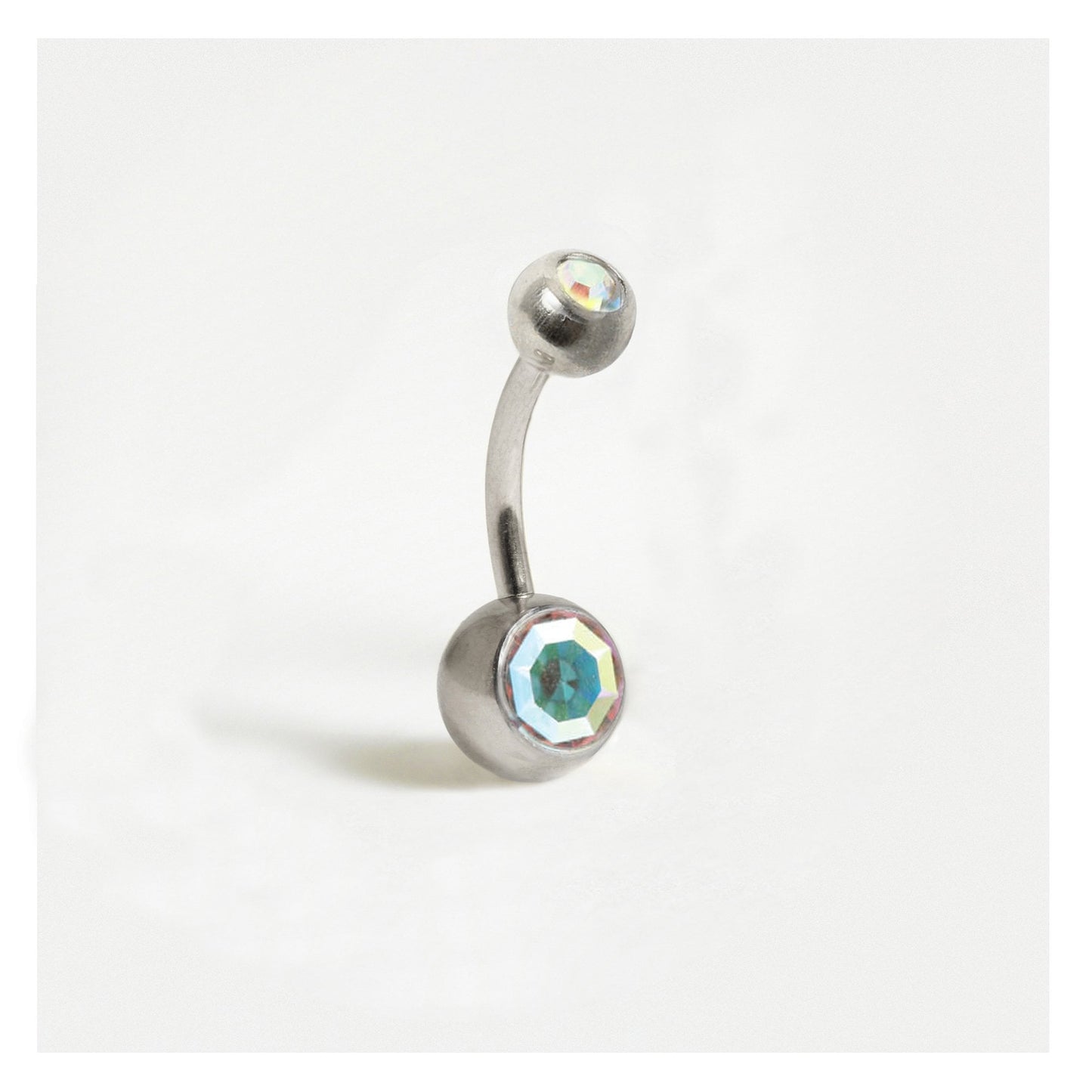 Titanium Double Jewelled Belly Bar